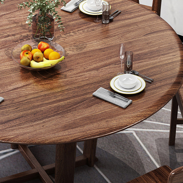 Solid Wood Dining Set 1/2/5/7 Pcs Round Dining Table with Slat Back Chairs