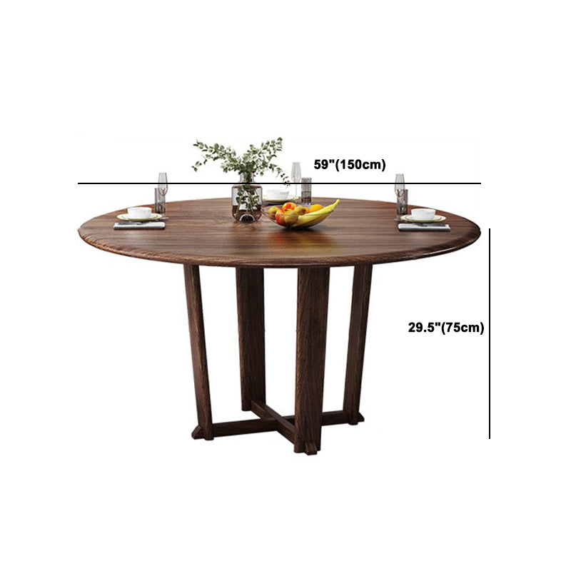 Solid Wood Dining Set 1/2/5/7 Pcs Round Dining Table with Slat Back Chairs