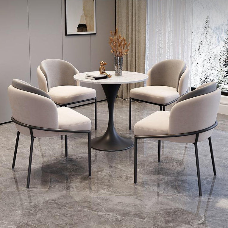 Modern Sintered Stone Dining Set Round 1/2/3/4/5 Pieces Dining Set for Home Use