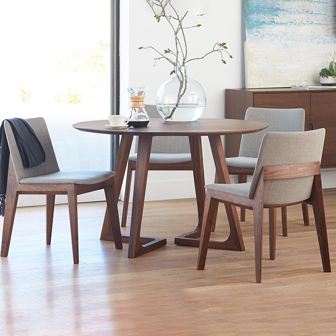 Modern 1/2/4/5 Pieces Round Dining Set Solid Wood Dinette Table with Wood Chairs