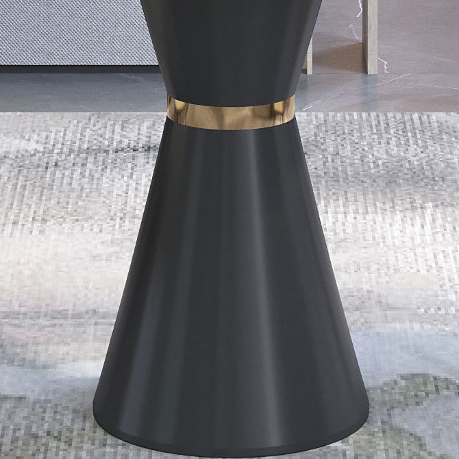 Contemporary Faux Marble Dining Table Set Round 1/2/3/4/5 Pieces Dining Set for Home Use