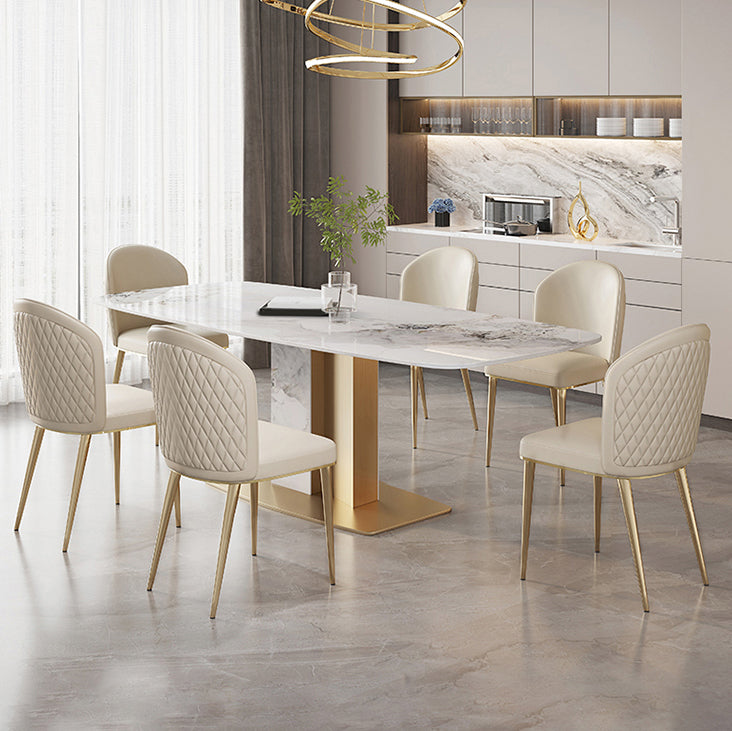Modern Style Sintered Stone Dining Set White 1/2/5/7 Pieces Dining Set for Home Use