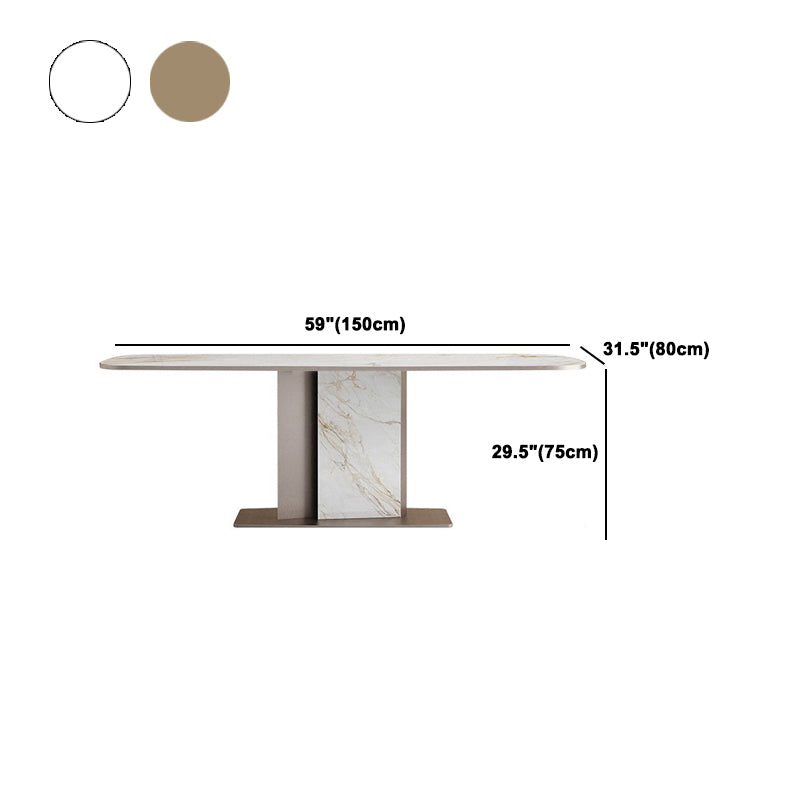 Modern Style Sintered Stone Dining Set White 1/2/5/7 Pieces Dining Set for Home Use