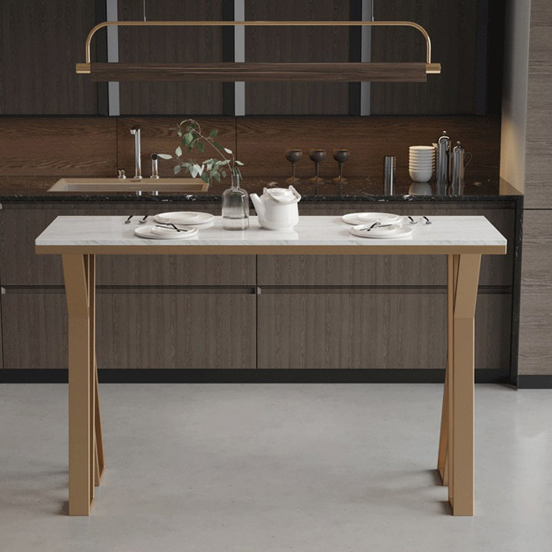 Glam Style 1/2/5 Pieces Bar Table Set Rectangle Bar Table with Metal High Stools for Home