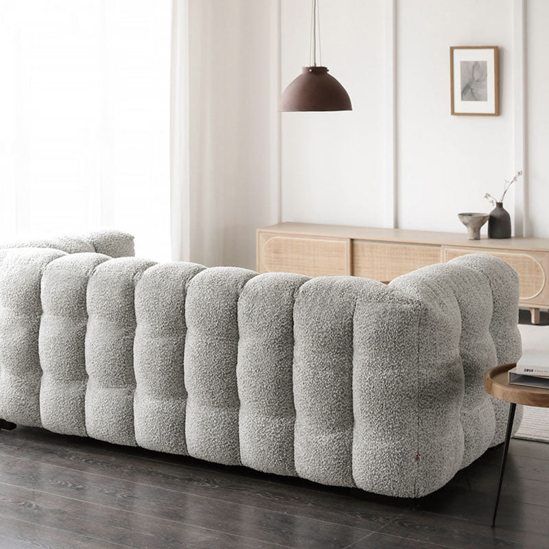 Pillow Sewn Back Sofa Contemporary Tuxedo Arm Wool - 40.16" D