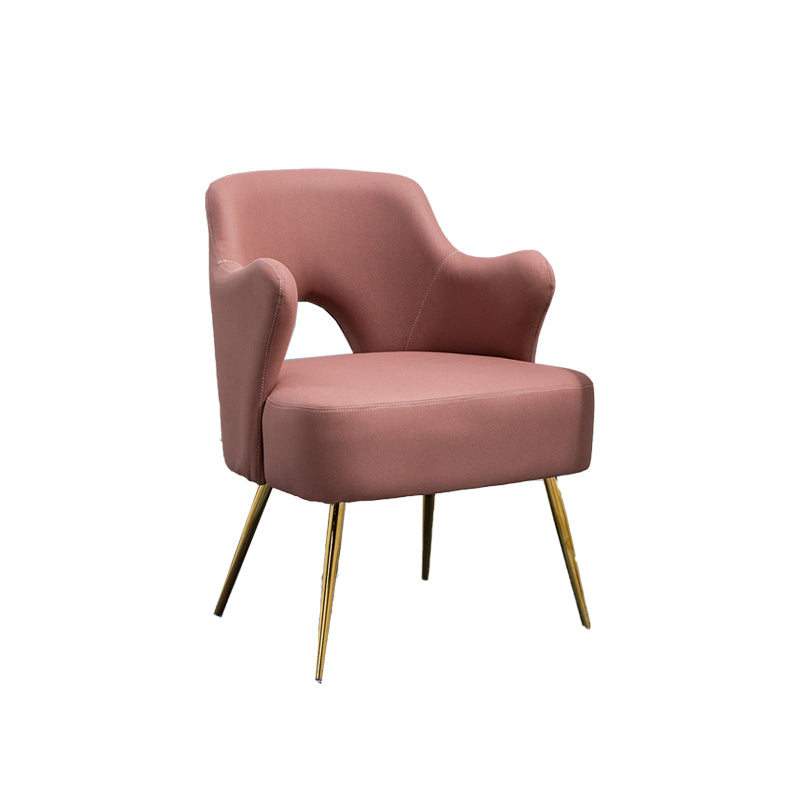 Nordic Fabric Arms Included with Goldtone Legs Fixed Back Accent Armchair