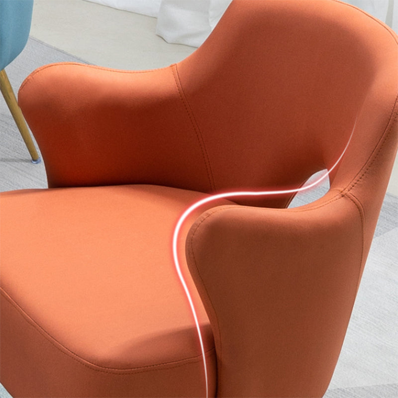 Nordic Fabric Arms Included with Goldtone Legs Fixed Back Accent Armchair