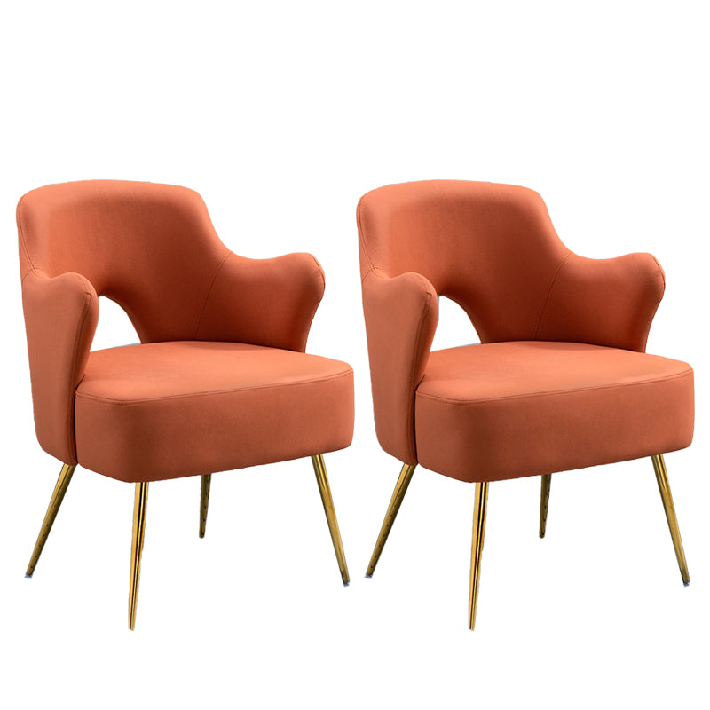 Nordic Fabric Arms Included with Goldtone Legs Fixed Back Accent Armchair