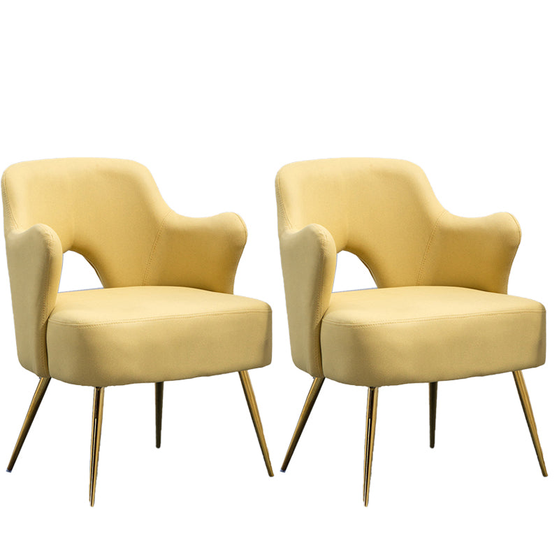 Nordic Fabric Arms Included with Goldtone Legs Fixed Back Accent Armchair