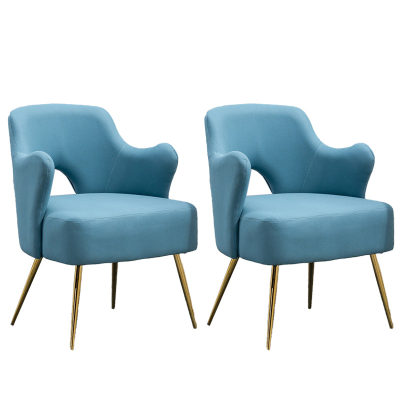 Nordic Fabric Arms Included with Goldtone Legs Fixed Back Accent Armchair