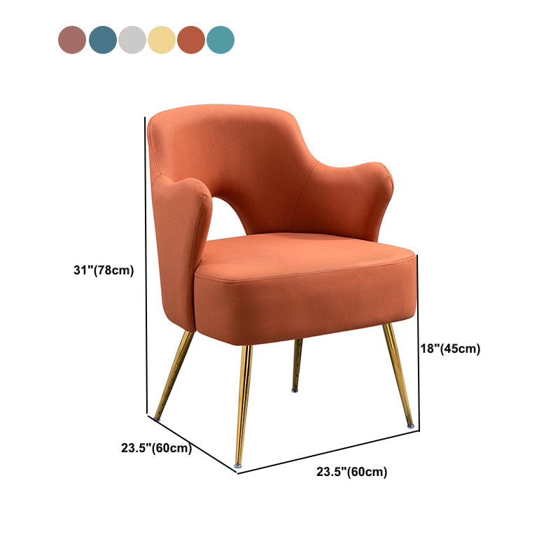 Nordic Fabric Arms Included with Goldtone Legs Fixed Back Accent Armchair