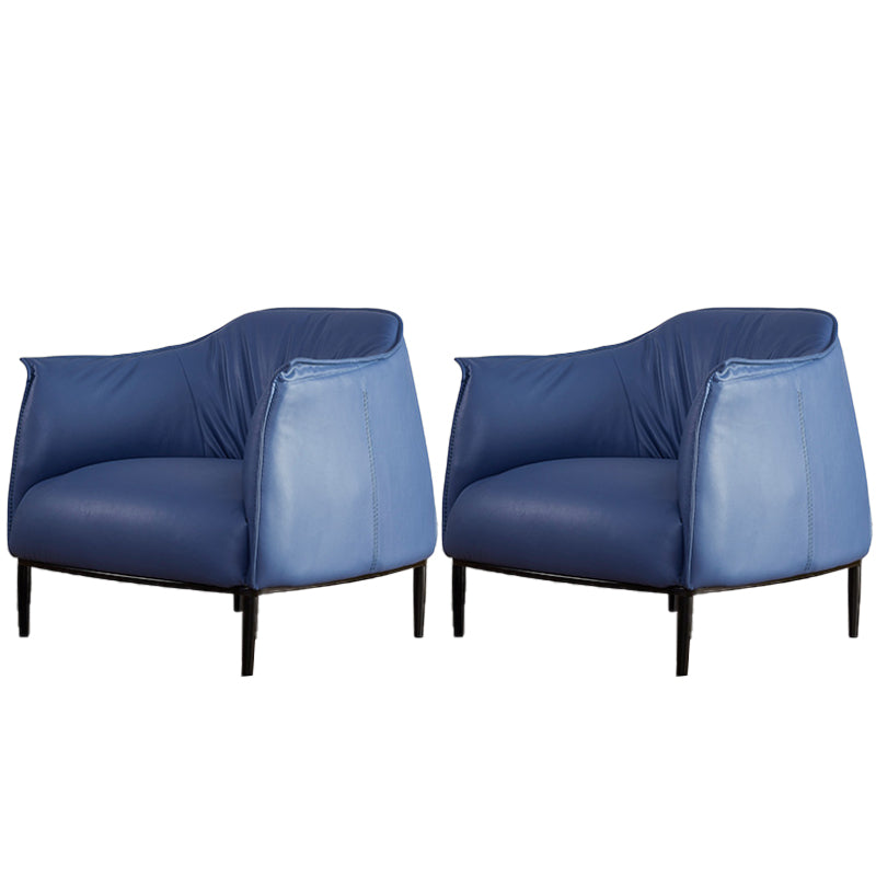 Contemporary PU Leather Arms Included with Black Legs Flared Arms Accent Armchair