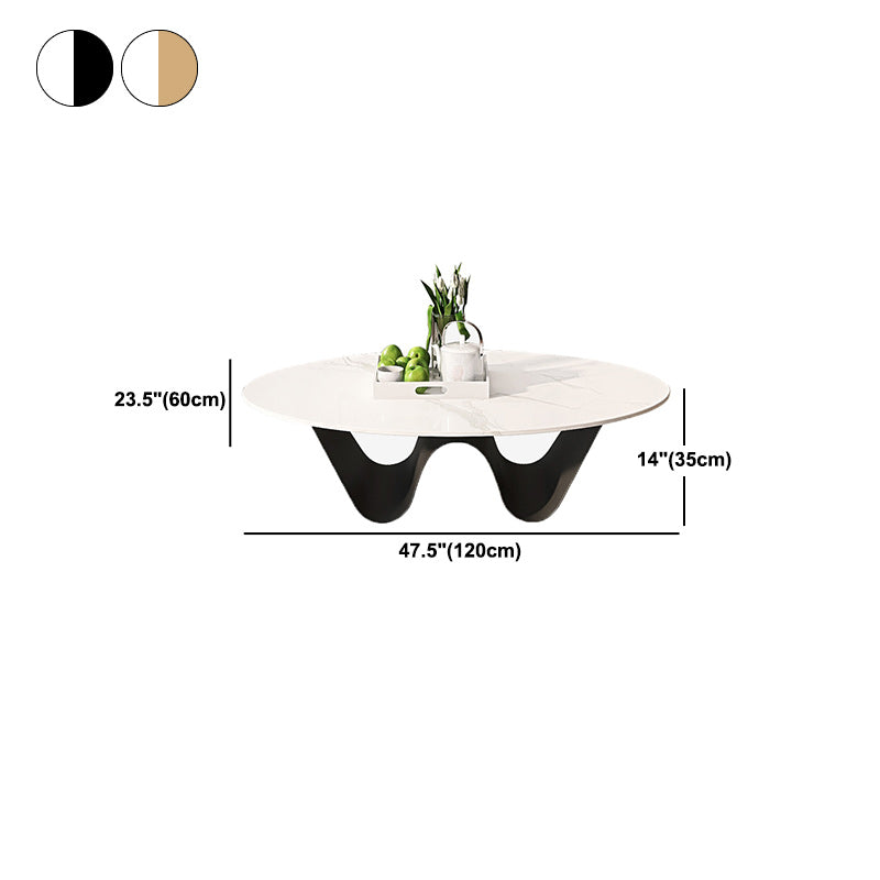 Glam Abstracts Cocktail Table Oval Coffee Cocktail Table for Living Room