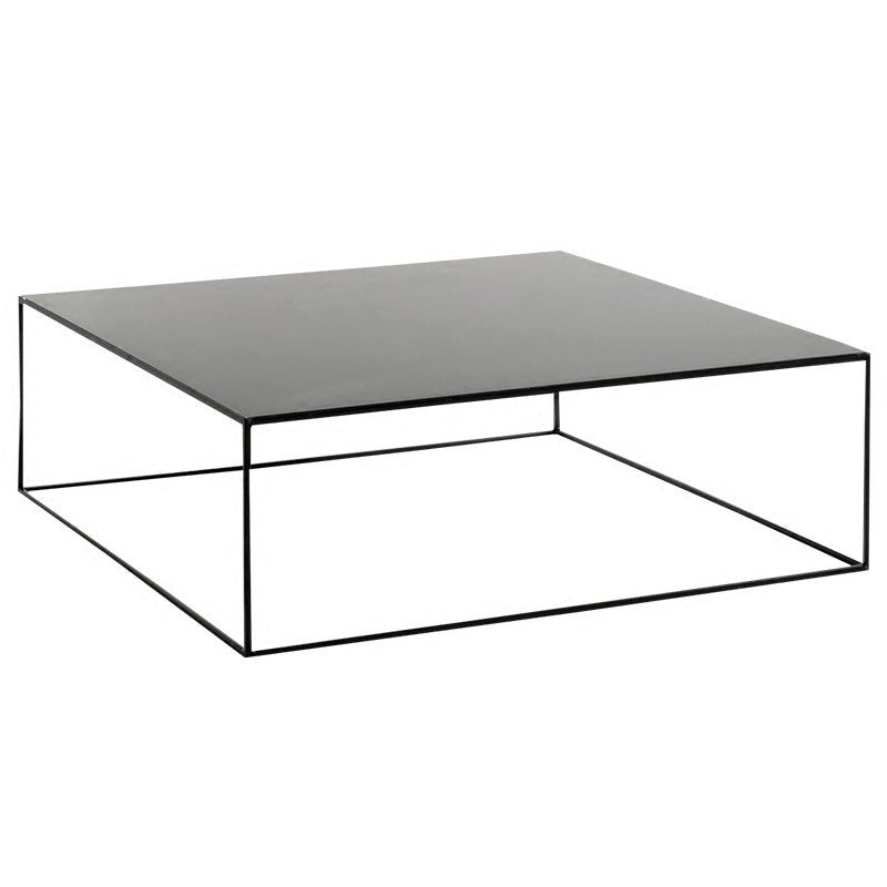 Mid-Century Modern Iron Square Coffee Table with Frame Base Cocktail Table