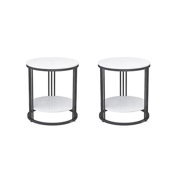 21.65" Tall Contemporary Side End Table Metal Frame Round Sofa Side Accent Table