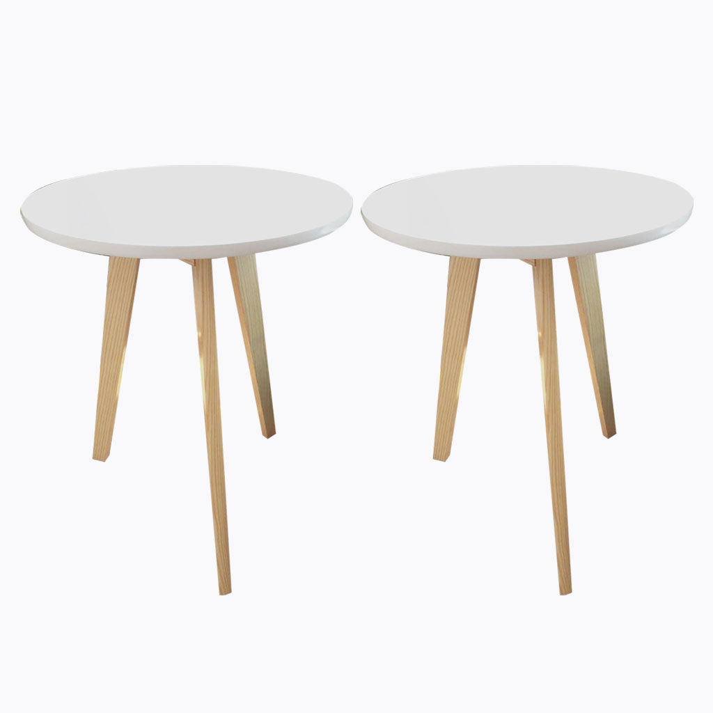 23.62 Inch Wide Scandinavian Sofa Side Accent Table 3 Legs Round Side End Table