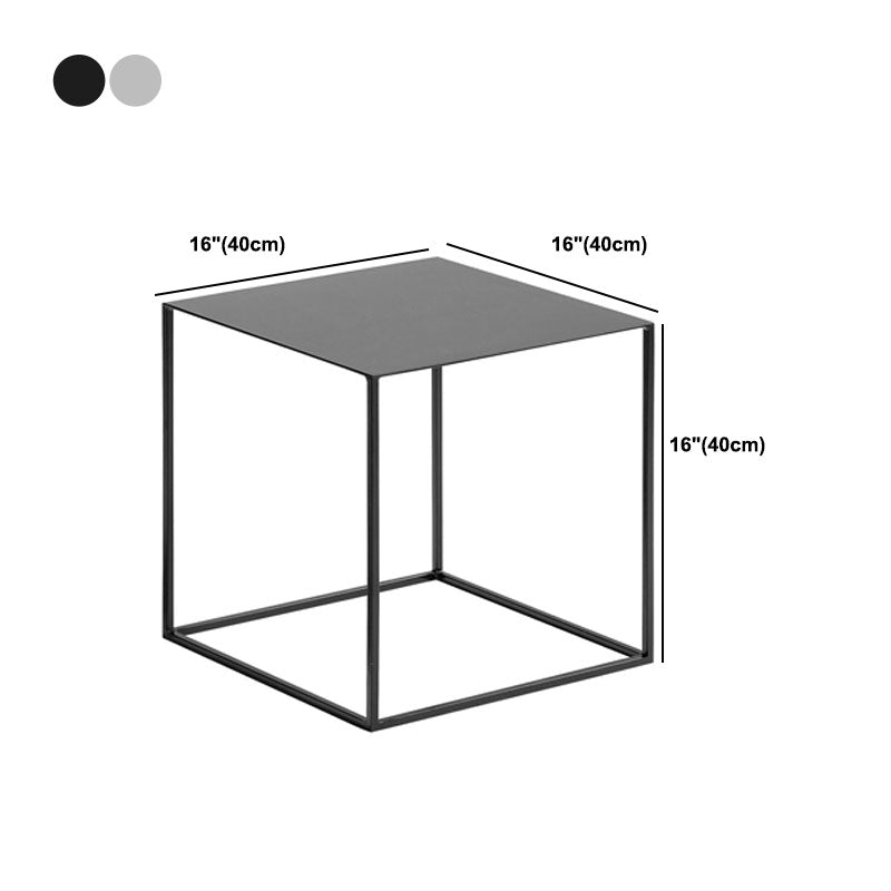 Metal Square Top Side Table 15.75" Tall Frame Base End Table