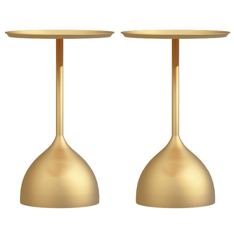 Mid-century Modern 24 " Tall Iron Pedestal End Table Round Tray Top Side Table