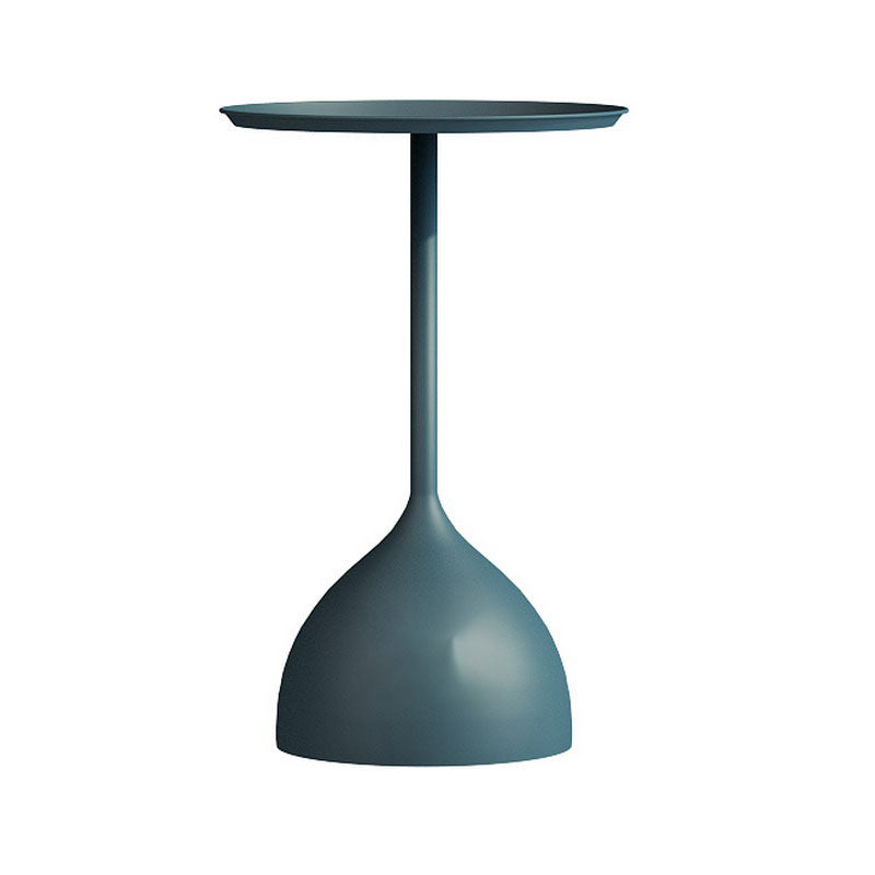 Mid-century Modern 24 " Tall Iron Pedestal End Table Round Tray Top Side Table