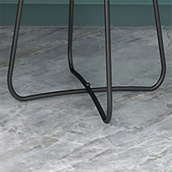 Round Tray Top Side Table 17.7" /21.6" Tall Iron Cross Legs End Table