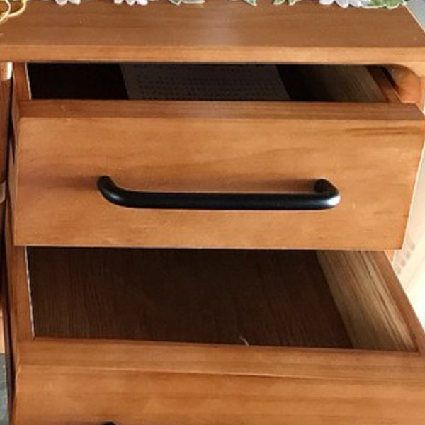 Mid-Century Modern Accent Cabinet with Glass Door and Shelf and 2 Drawers