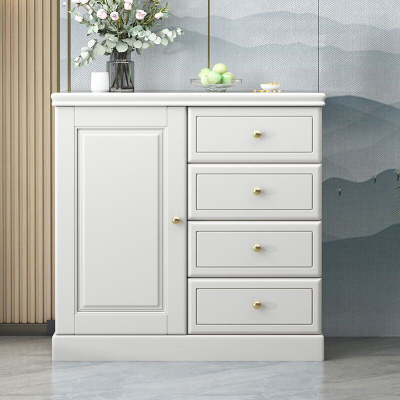 Contemporary Accent Cabinet with 1 Door and Drawers in Rubberwood