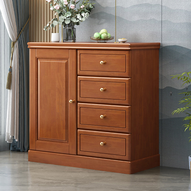 Contemporary Accent Cabinet with 1 Door and Drawers in Rubberwood