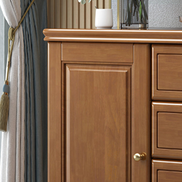 Contemporary Accent Cabinet with 1 Door and Drawers in Rubberwood