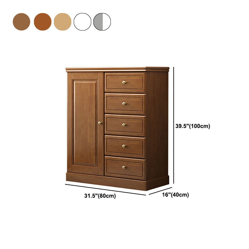 Contemporary Accent Cabinet with 1 Door and Drawers in Rubberwood