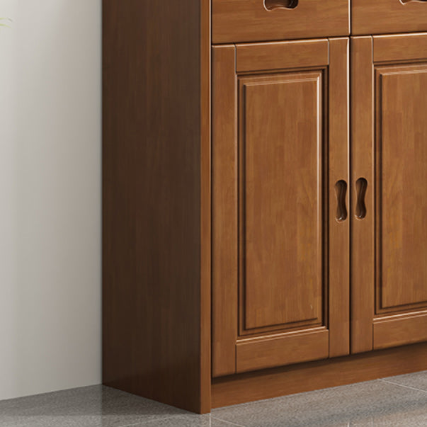 Modern Accent Cabinet with 2 Drawers and Shelfs in Rubberwood