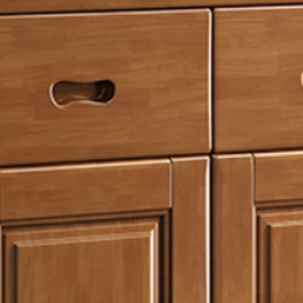 Modern Accent Cabinet with 2 Drawers and Shelfs in Rubberwood