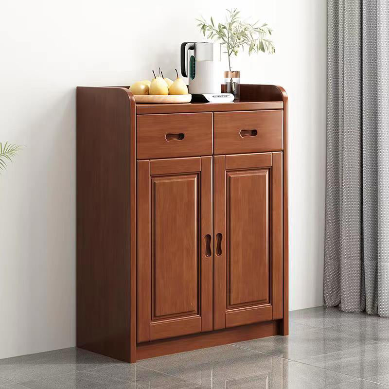 Modern Accent Cabinet with 2 Drawers and Shelfs in Rubberwood