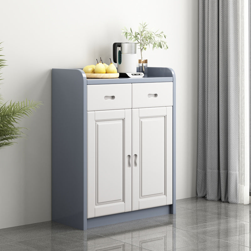 Modern Accent Cabinet with 2 Drawers and Shelfs in Rubberwood