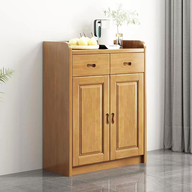 Modern Accent Cabinet with 2 Drawers and Shelfs in Rubberwood