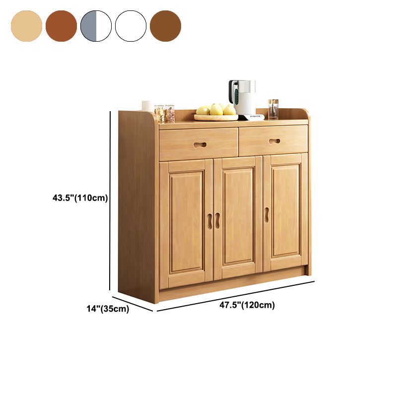 Modern Accent Cabinet with 2 Drawers and Shelfs in Rubberwood