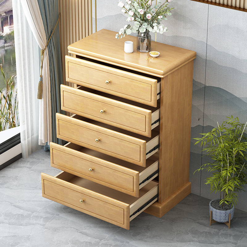 Modern Rectangle Accent Chest with Soft Close Drawers in Solid Wood
