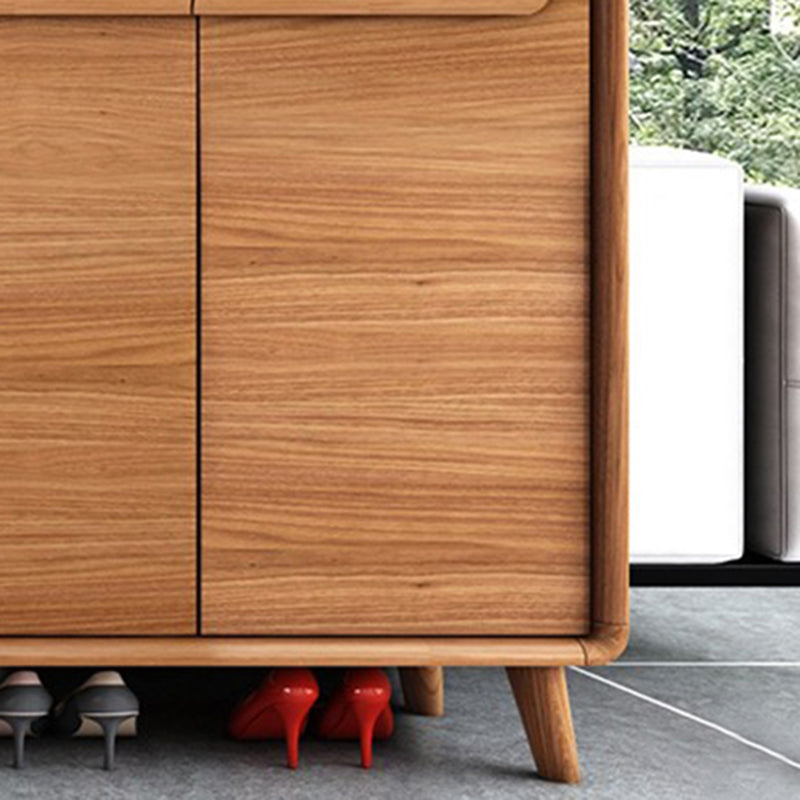 Modern Rectangle Wood Side Cabinet Bar Pulls Cabinet With Doors