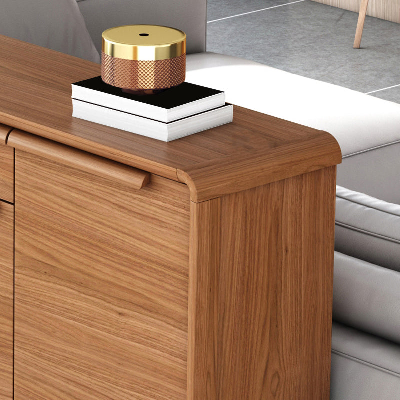 Modern Rectangle Wood Side Cabinet Bar Pulls Cabinet With Doors