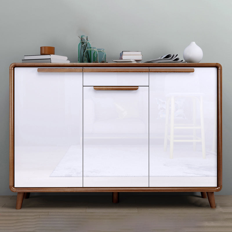Modern Rectangle Wood Side Cabinet Bar Pulls Cabinet With Doors