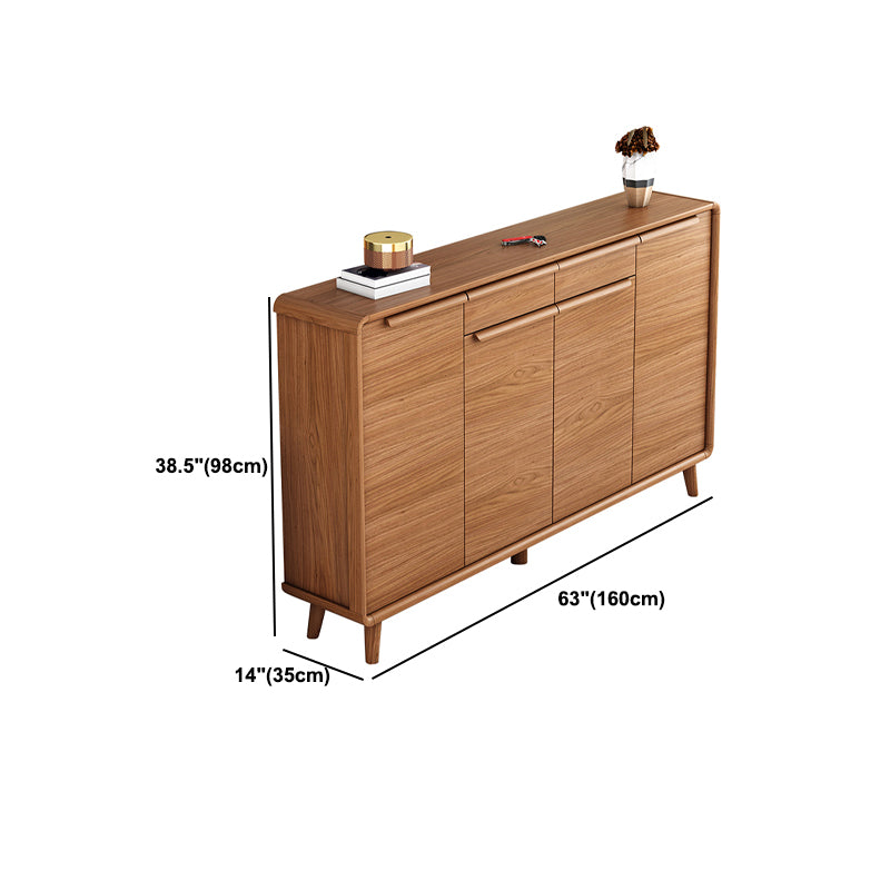 Modern Rectangle Wood Side Cabinet Bar Pulls Cabinet With Doors
