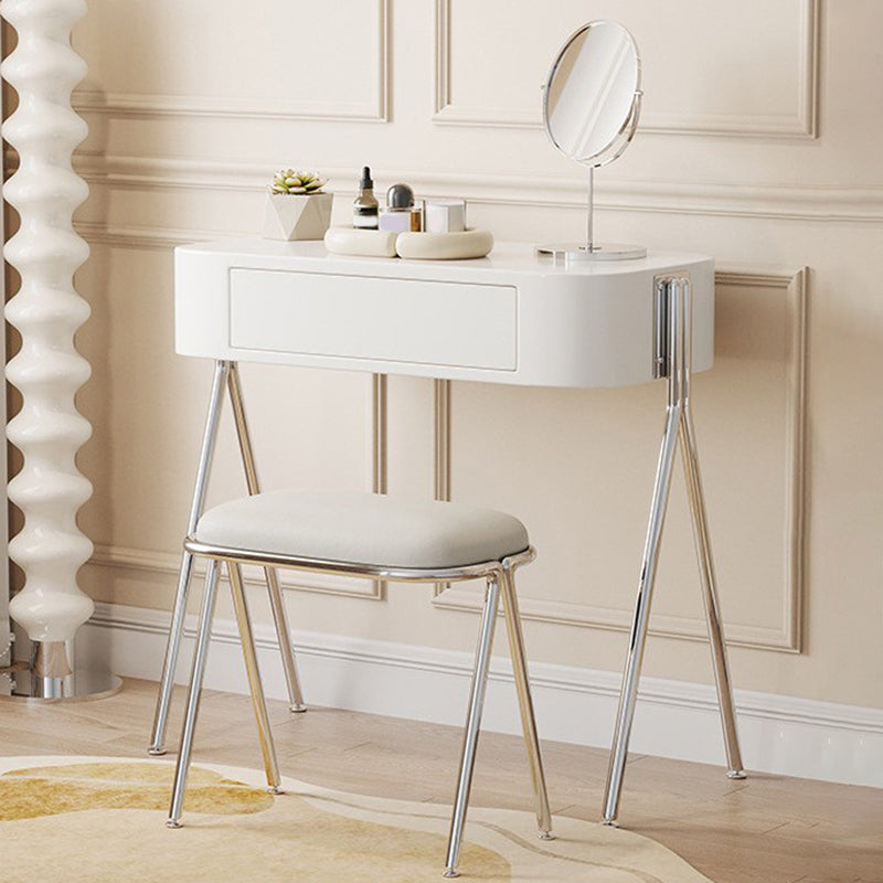 Mirrored Engineered Wood Makeup Dressing Table with Padded Stool