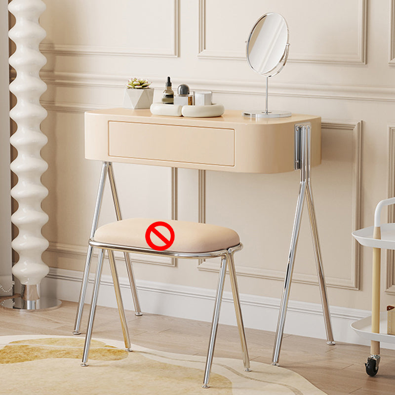 Mirrored Engineered Wood Makeup Dressing Table with Padded Stool