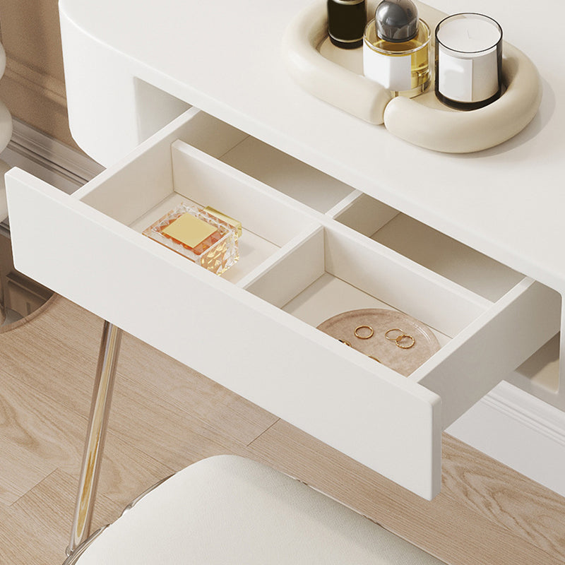 Mirrored Engineered Wood Makeup Dressing Table with Padded Stool