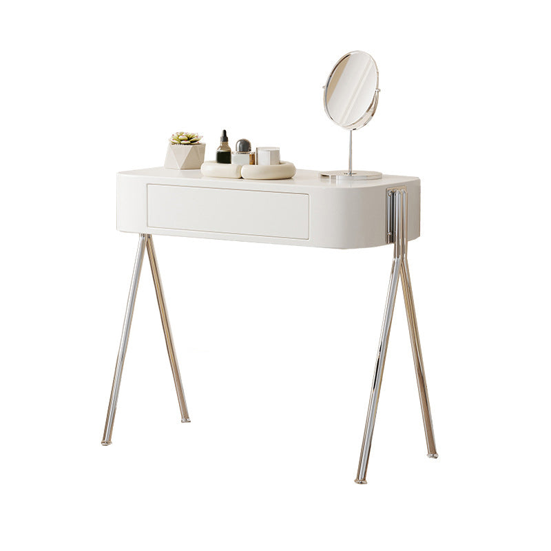 Mirrored Engineered Wood Makeup Dressing Table with Padded Stool