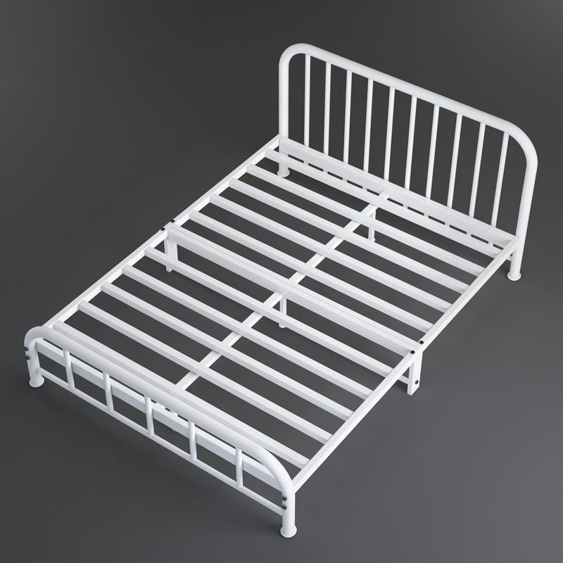 Modern Headboard Bed Rectangular Open-Frame Bed with Metal Legs