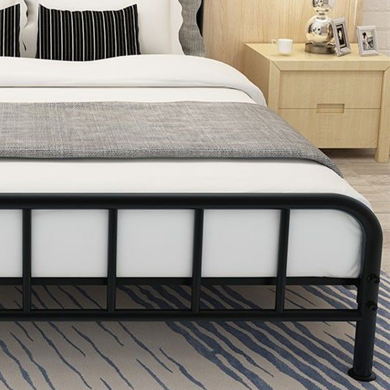 Modern Headboard Bed Rectangular Open-Frame Bed with Metal Legs