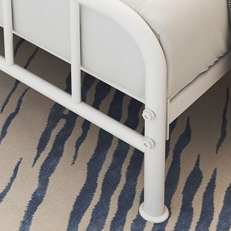Modern Headboard Bed Rectangular Open-Frame Bed with Metal Legs