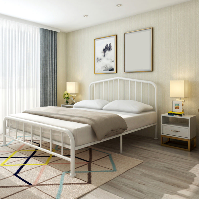 Modern Metal Headboard Bed Arched Open-Frame Bed with Metal Legs