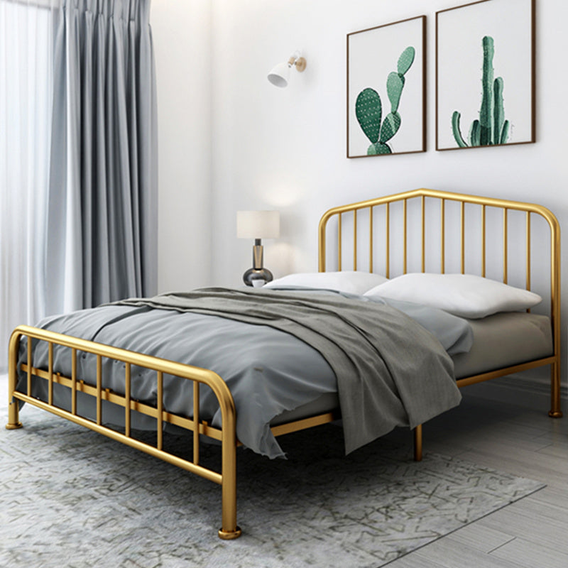 Modern Metal Headboard Bed Arched Open-Frame Bed with Metal Legs