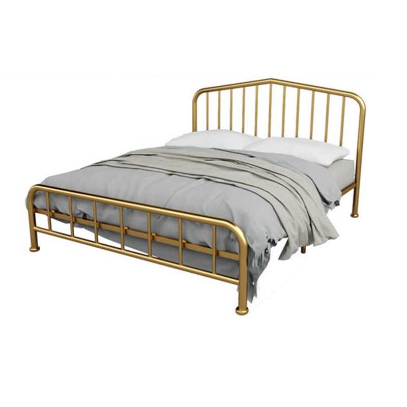 Modern Metal Headboard Bed Arched Open-Frame Bed with Metal Legs